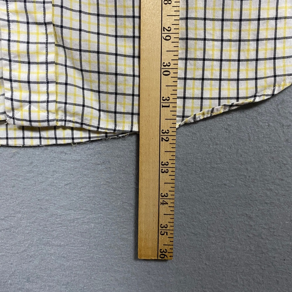 Polo Ralph Lauren Mens XL Tattersall Check Button Down Shirt Yellow Black Cotton - Picture 6 of 7